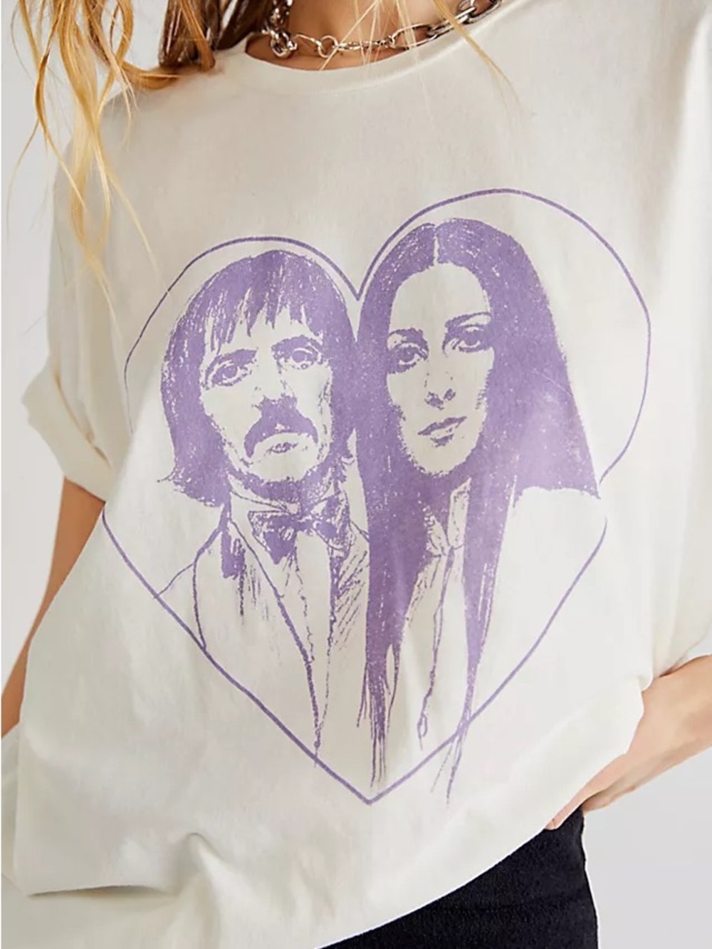 Midnight Rider White Graphic Tee with Purple Print - Picture 2 of 6
